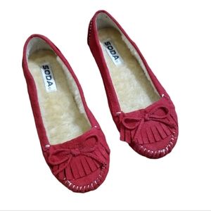 Soda Girls Red Moccasin